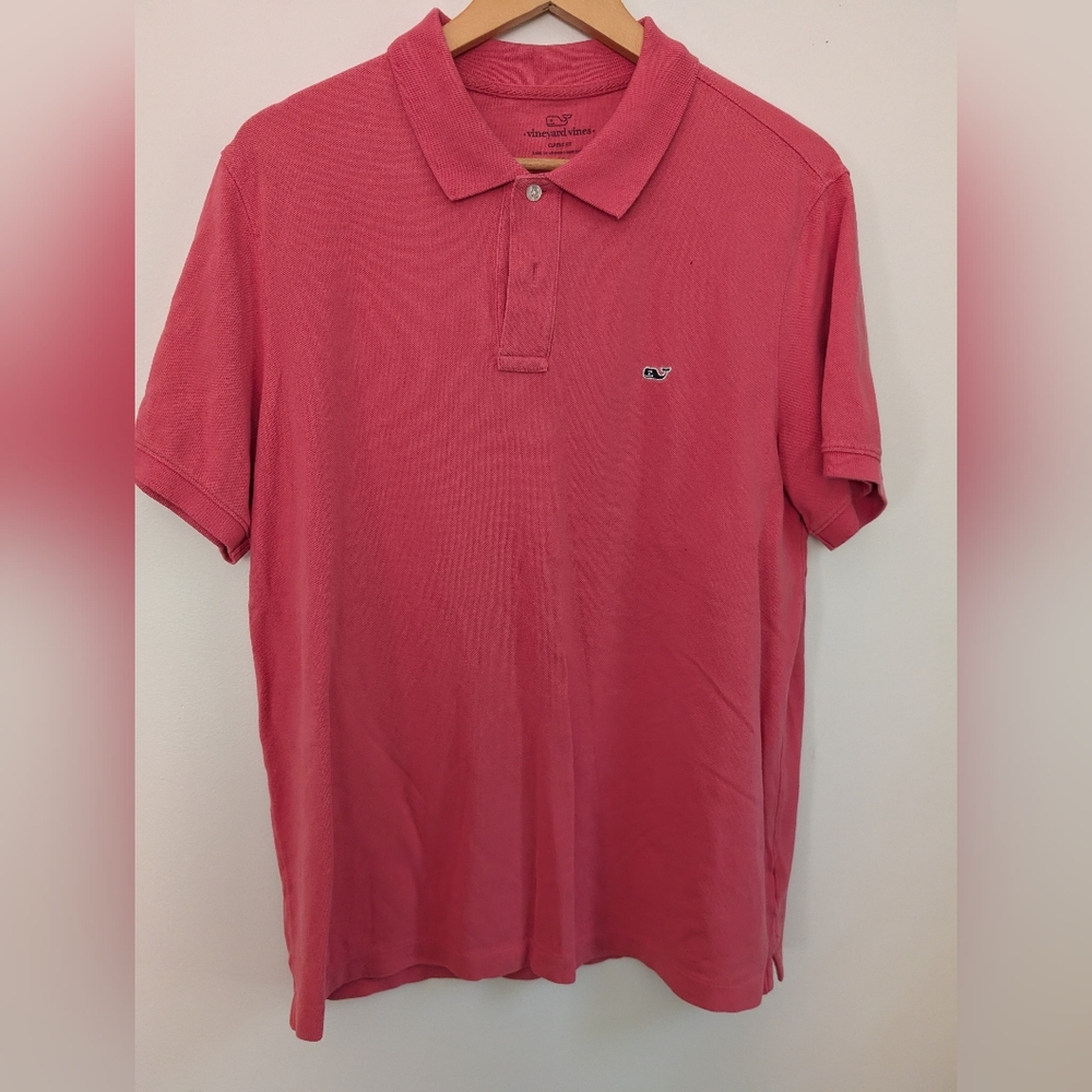 Vineyard Vines Men's Polo in Vibrant Pink